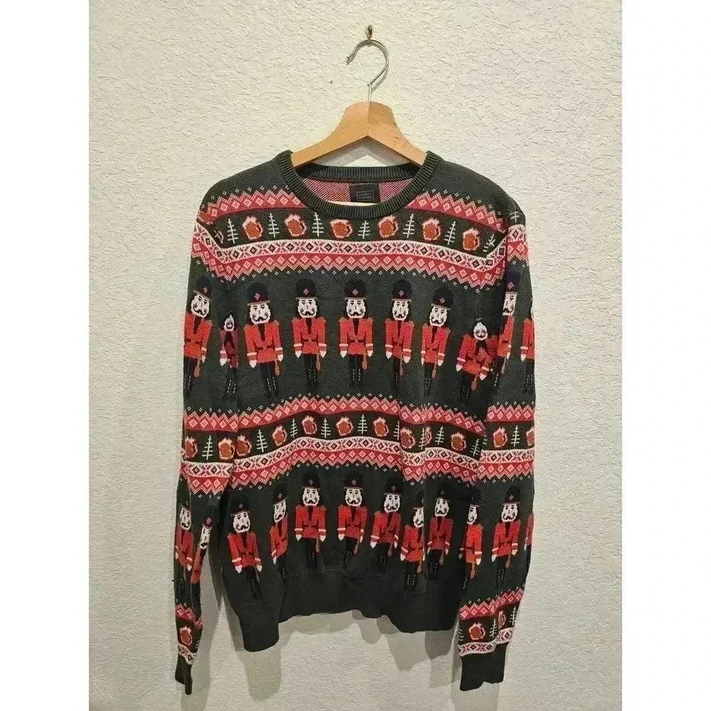 14th And Union Holiday Jacquard Trim Nutcracker Jacquard sz Large